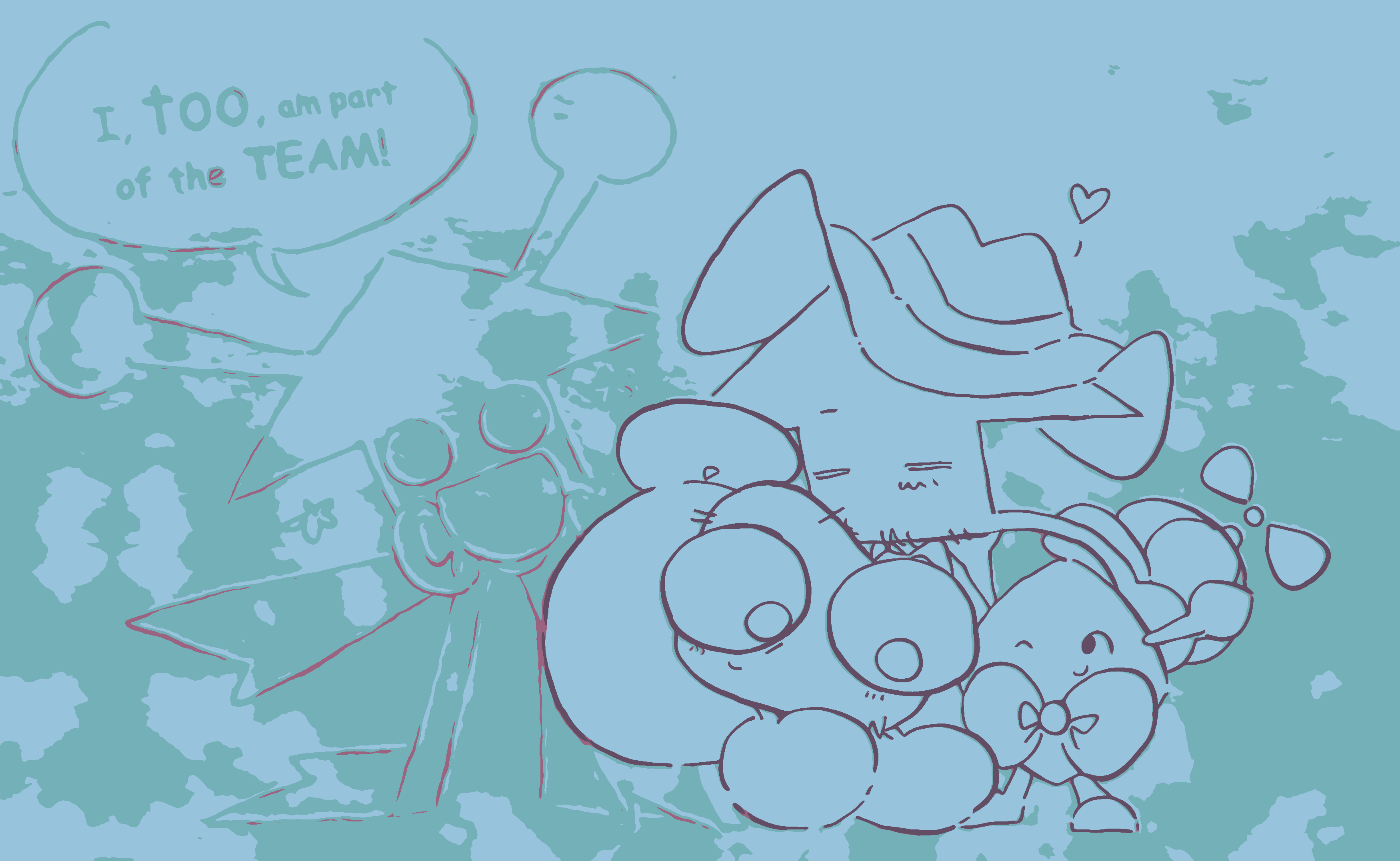 although all characters shown are canon, this doodle is non-canon
